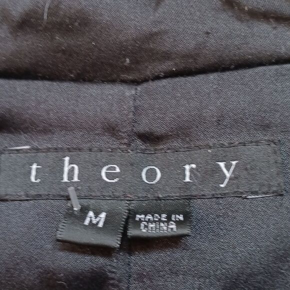 Theory Black Hooded Wool And Angora Shirt Coat Jacket - Picture 2 of 4